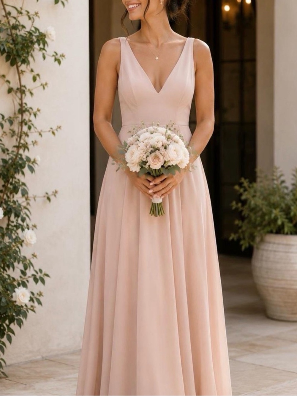 Show Me Your MuMu Dusty Blush V-Neck Maxi Dress Size XS